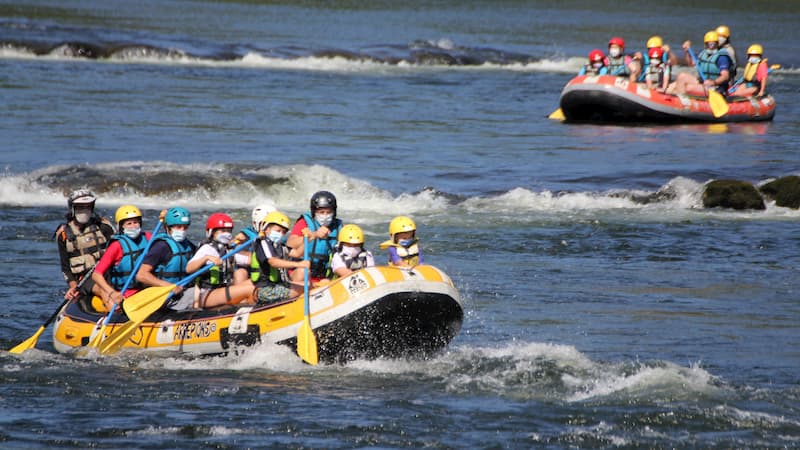 Rafting infantil en Galicia río Miño